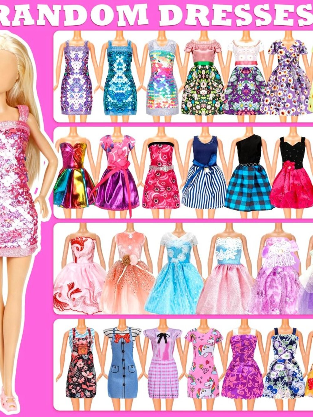 138 Pcs Doll Clothes and Accessories, 5 Wedding Gowns 9 Fashion Dresses 3 Tops 3 - Picture 4 of 6